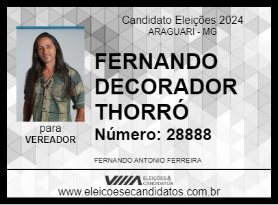 Candidato FERNANDO DECORADOR THORRÓ 2024 - ARAGUARI - Eleições