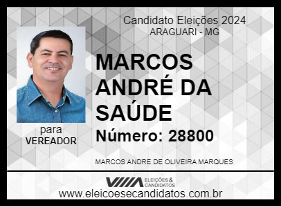 Candidato MARCOS ANDRÉ DA SAÚDE 2024 - ARAGUARI - Eleições