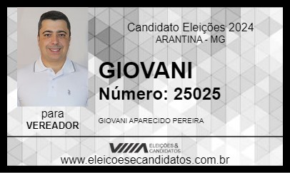 Candidato GIOVANI 2024 - ARANTINA - Eleições