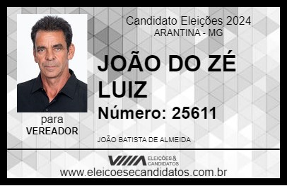 Candidato JOÃO DO ZÉ LUIZ 2024 - ARANTINA - Eleições