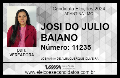 Candidato JOSI DO JULIO BAIANO 2024 - ARANTINA - Eleições