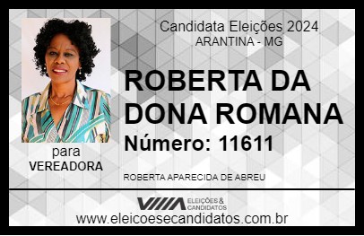 Candidato ROBERTA DA DONA ROMANA 2024 - ARANTINA - Eleições