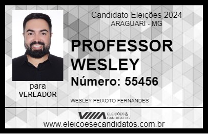 Candidato PROFESSOR WESLEY 2024 - ARAGUARI - Eleições