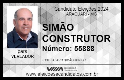 Candidato SIMÃO CONSTRUTOR 2024 - ARAGUARI - Eleições