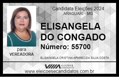 Candidato ELISANGELA DO CONGADO 2024 - ARAGUARI - Eleições