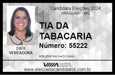 Candidato TIA DA TABACARIA 2024 - ARAGUARI - Eleições