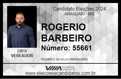 Candidato ROGERIO BARBEIRO 2024 - ARAGUARI - Eleições