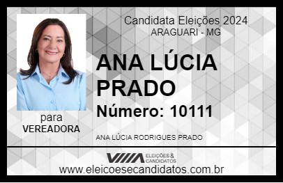 Candidato ANA LÚCIA PRADO 2024 - ARAGUARI - Eleições