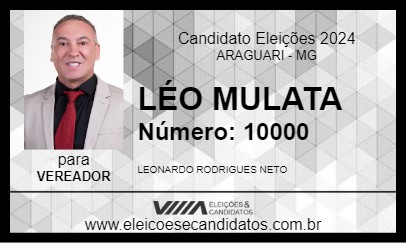 Candidato LÉO MULATA 2024 - ARAGUARI - Eleições