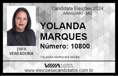 Candidato YOLANDA MARQUES 2024 - ARAGUARI - Eleições