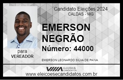 Candidato EMERSON NEGRÃO 2024 - CALDAS - Eleições