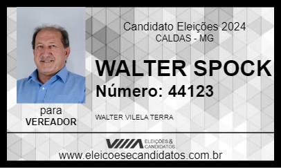 Candidato WALTER SPOCK 2024 - CALDAS - Eleições