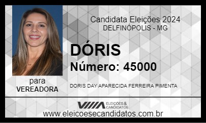 Candidato DÓRIS 2024 - DELFINÓPOLIS - Eleições