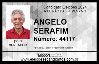 Candidato ANGELO SERAFIM 2024 - RIBEIRÃO DAS NEVES - Eleições