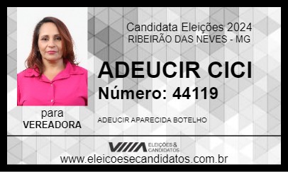 Candidato ADEUCIR CICI 2024 - RIBEIRÃO DAS NEVES - Eleições