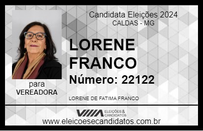 Candidato LORENE FRANCO 2024 - CALDAS - Eleições