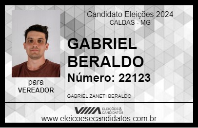 Candidato GABRIEL BERALDO 2024 - CALDAS - Eleições