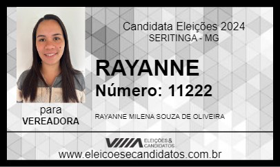 Candidato RAYANNE 2024 - SERITINGA - Eleições