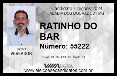 Candidato RATINHO DO BAR 2024 - ABADIA DOS DOURADOS - Eleições