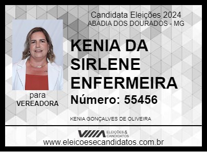 Candidato KENIA DA SIRLENE ENFERMEIRA 2024 - ABADIA DOS DOURADOS - Eleições