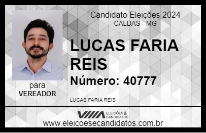 Candidato LUCAS FARIA REIS 2024 - CALDAS - Eleições