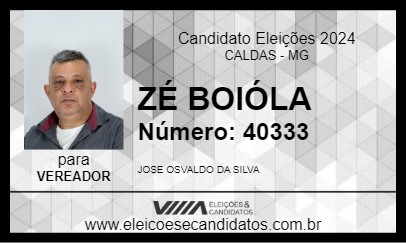 Candidato ZÉ BOIÓLA 2024 - CALDAS - Eleições