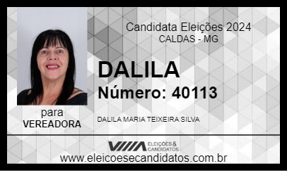 Candidato DALILA 2024 - CALDAS - Eleições