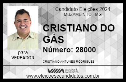 Candidato CRISTIANO DO GÁS 2024 - MUZAMBINHO - Eleições