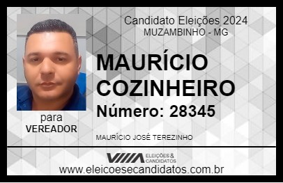 Candidato MAURÍCIO COZINHEIRO 2024 - MUZAMBINHO - Eleições