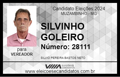 Candidato SILVINHO GOLEIRO 2024 - MUZAMBINHO - Eleições