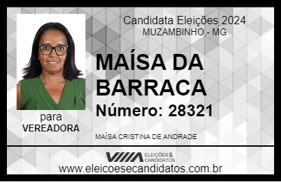 Candidato MAÍSA DA BARRACA 2024 - MUZAMBINHO - Eleições