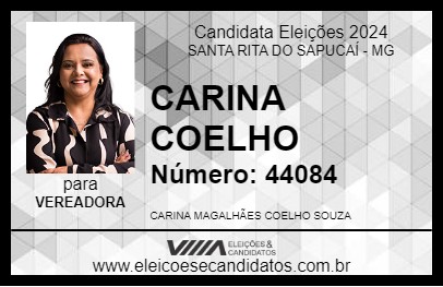 Candidato CARINA COELHO 2024 - SANTA RITA DO SAPUCAÍ - Eleições