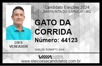 Candidato GATO DA CORRIDA 2024 - SANTA RITA DO SAPUCAÍ - Eleições