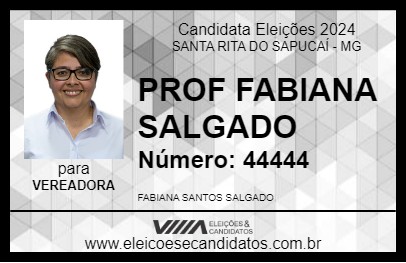 Candidato PROF FABIANA SALGADO 2024 - SANTA RITA DO SAPUCAÍ - Eleições