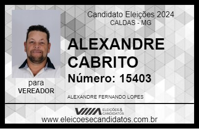 Candidato ALEXANDRE CABRITO 2024 - CALDAS - Eleições