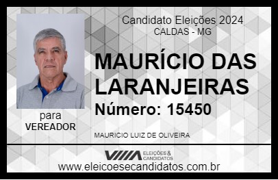 Candidato MAURÍCIO DAS LARANJEIRAS 2024 - CALDAS - Eleições