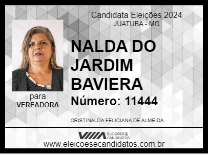 Candidato NALDA DO JARDIM BAVIERA 2024 - JUATUBA - Eleições