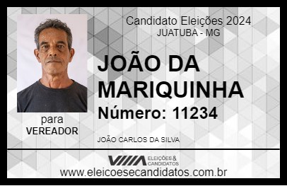 Candidato JOÃO DA MARIQUINHA 2024 - JUATUBA - Eleições