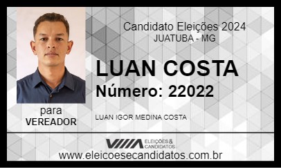 Candidato LUAN COSTA 2024 - JUATUBA - Eleições