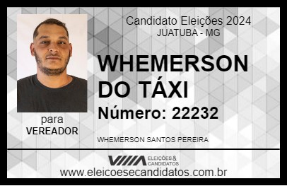 Candidato WHEMERSON DO TÁXI 2024 - JUATUBA - Eleições