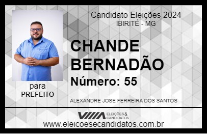 Candidato CHANDE BERNADÃO 2024 - IBIRITÉ - Eleições