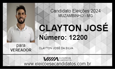 Candidato CLAYTON JOSÉ 2024 - MUZAMBINHO - Eleições