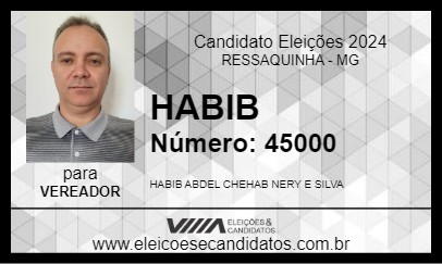 Candidato HABIB 2024 - RESSAQUINHA - Eleições