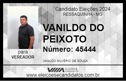 Candidato VANILDO DO PEIXOTO 2024 - RESSAQUINHA - Eleições