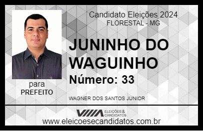 Candidato JUNINHO DO WAGUINHO 2024 - FLORESTAL - Eleições