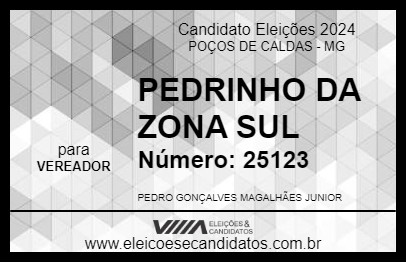 Candidato PEDRINHO DA ZONA SUL 2024 - POÇOS DE CALDAS - Eleições