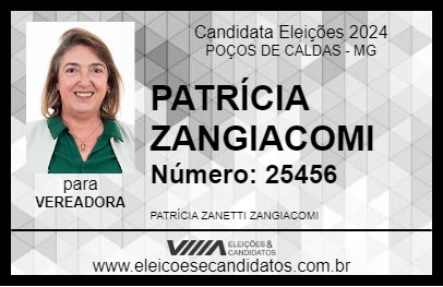 Candidato PATRÍCIA ZANGIACOMI 2024 - POÇOS DE CALDAS - Eleições