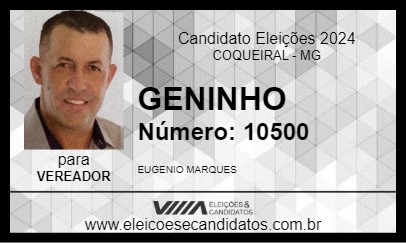 Candidato GENINHO 2024 - COQUEIRAL - Eleições