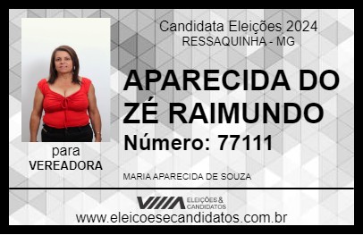 Candidato APARECIDA DO ZÉ RAIMUNDO 2024 - RESSAQUINHA - Eleições