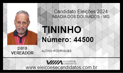 Candidato TININHO 2024 - ABADIA DOS DOURADOS - Eleições